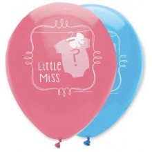Baby Shower Balloons 'LITTLE MAN & LITTLE MISS' X6